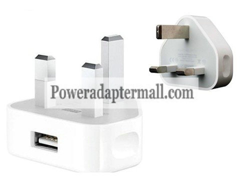 100 X 3 PIN UK USB WALL CHARGER ADAPTER PLUG FOR iPOD iPHONE UK